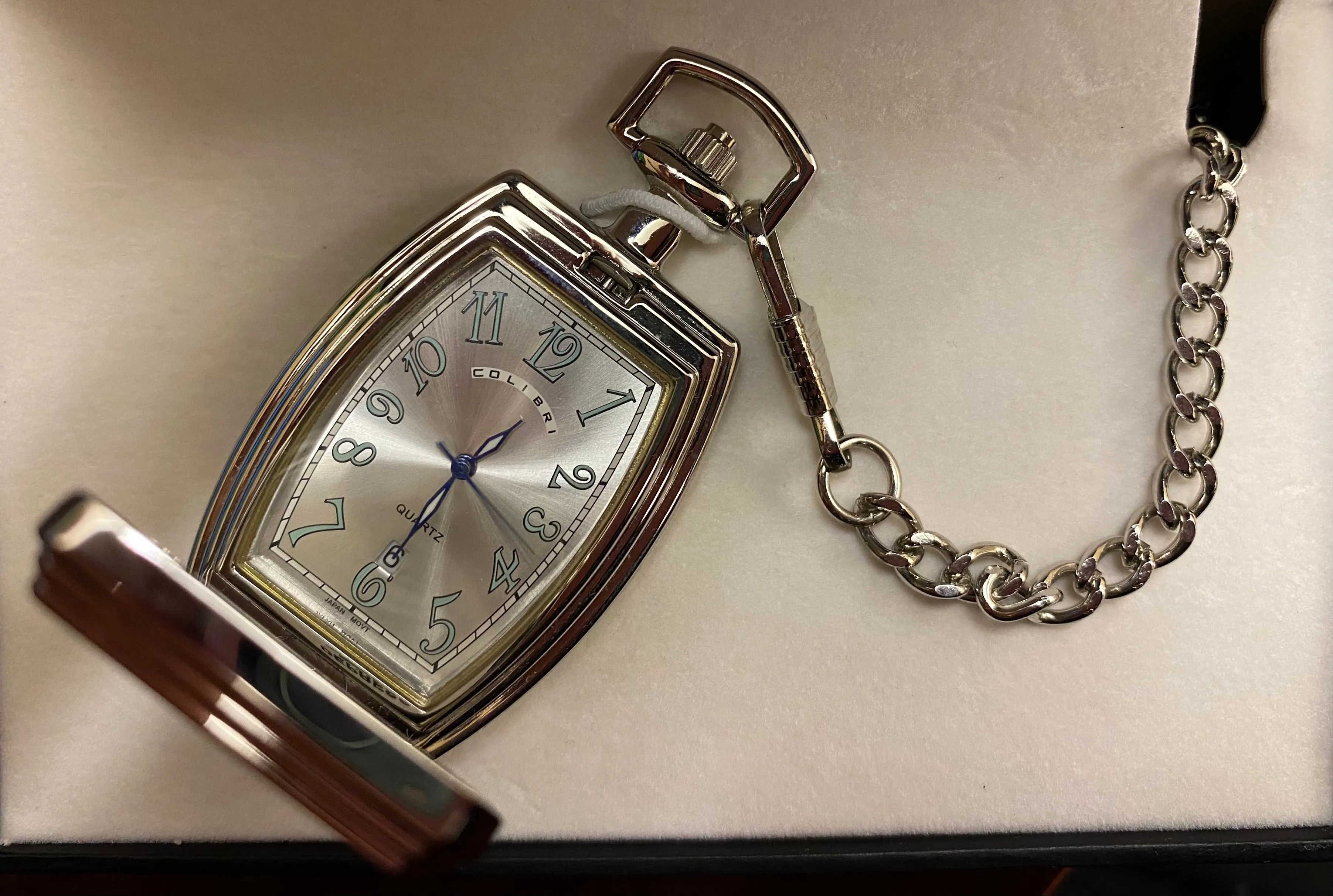 Colibri PW-212, Silver Pocket Watch Squared