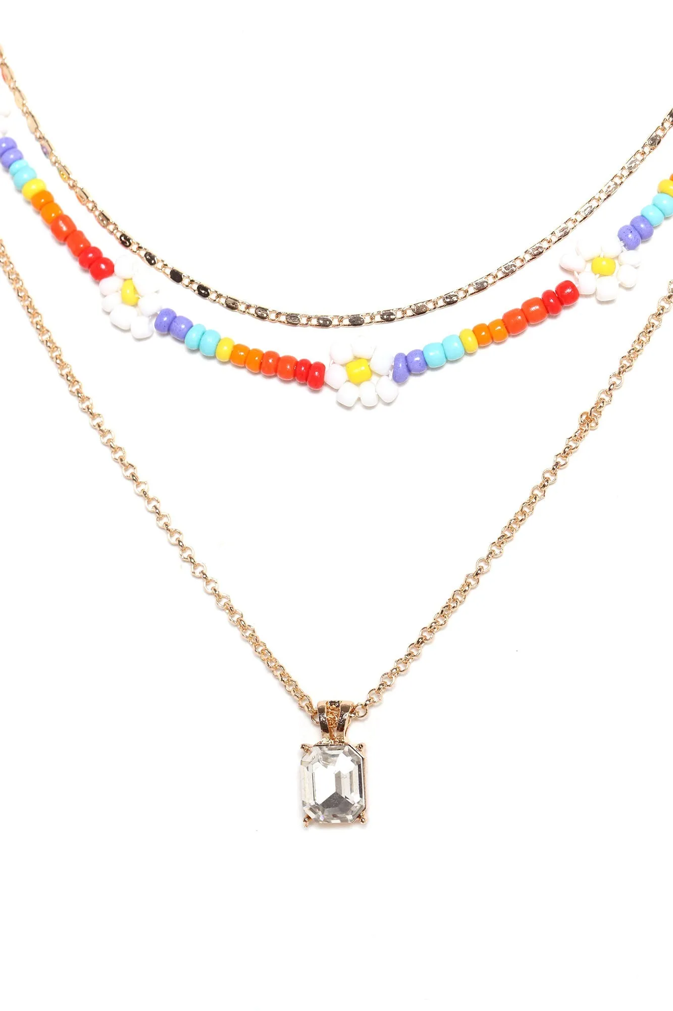 Colorful Life Layered Necklace - Multi Color