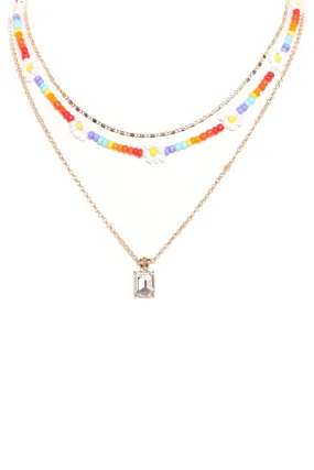 Colorful Life Layered Necklace - Multi Color