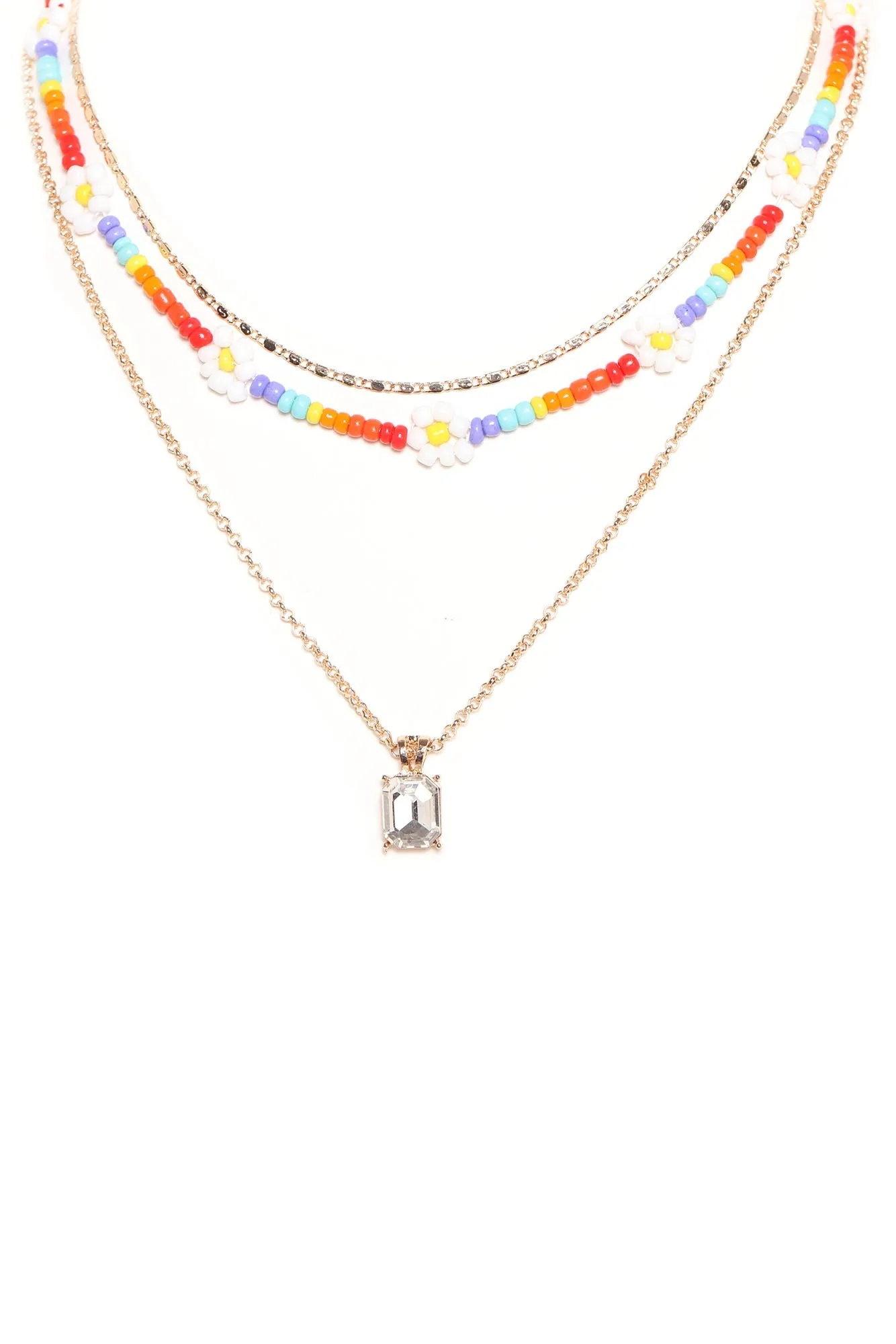 Colorful Life Layered Necklace - Multi Color