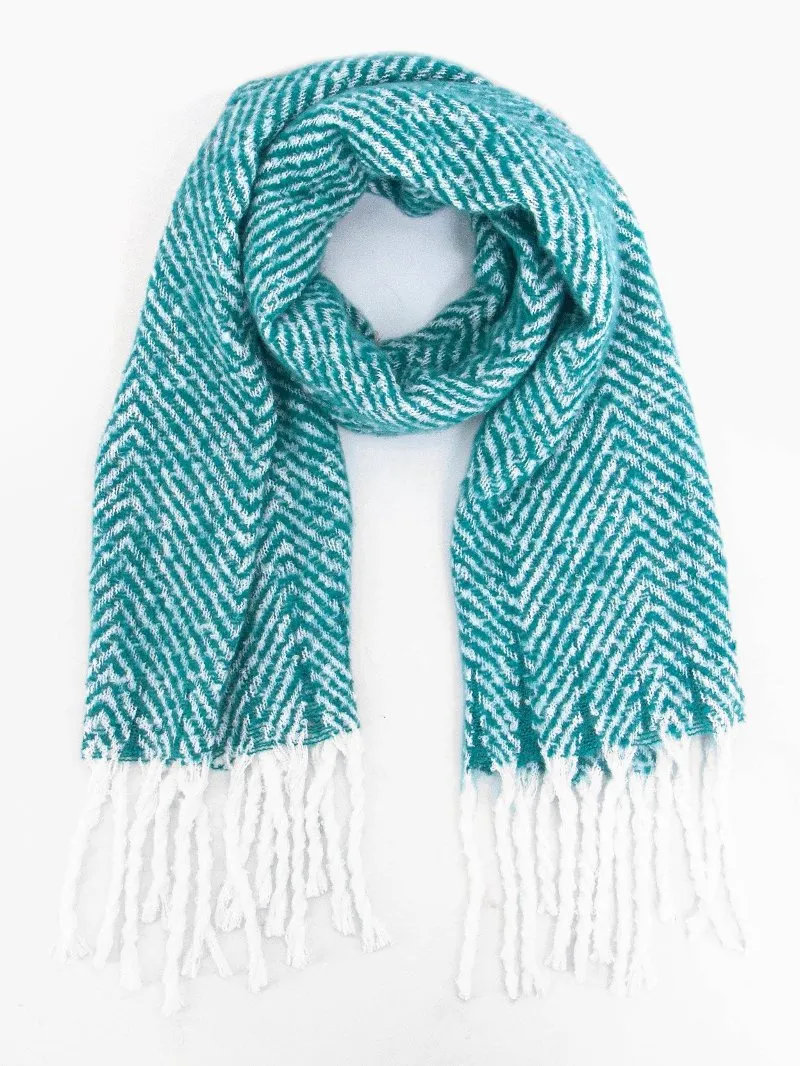 Cooper Heavyweight Scarf - Turquoise, Herringbone