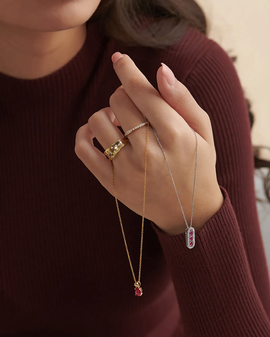 Created Ruby Paperclip Necklace