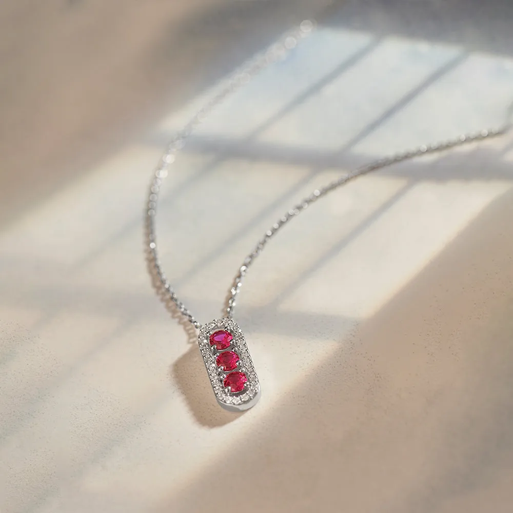 Created Ruby Paperclip Necklace