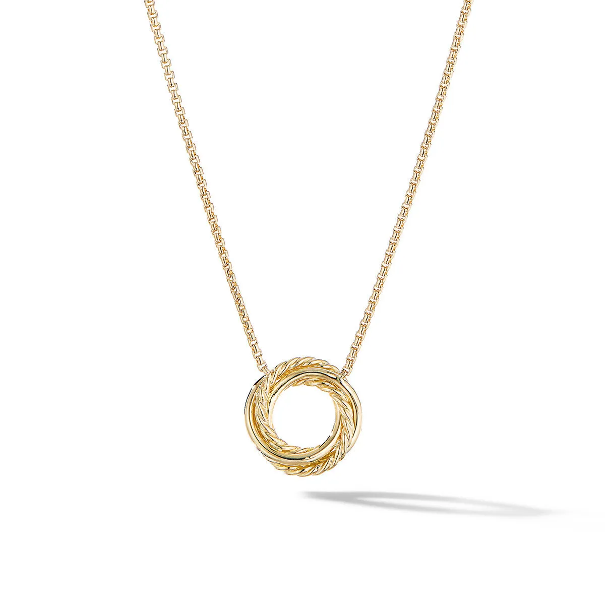 Crossover Mini Pendant Necklace in 18K Yellow Gold with Diamonds