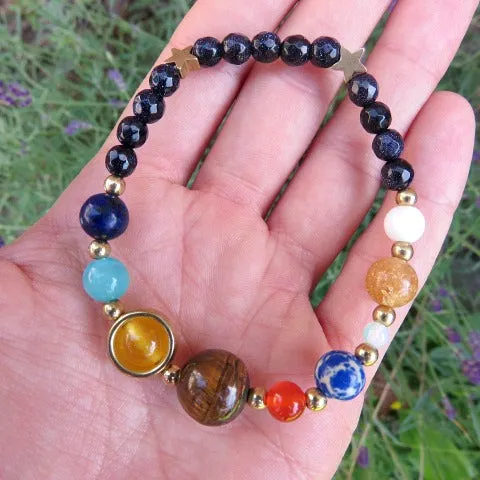 Crystal Solar System Bracelet | Galaxy Bracelet w/ Planet Stones