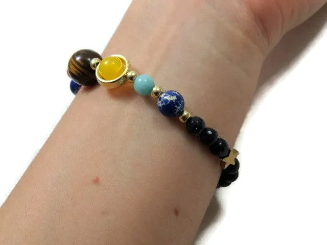 Crystal Solar System Bracelet | Galaxy Bracelet w/ Planet Stones