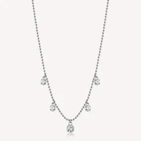 Cubic Zirconia Drops Necklace in Stainless Steel