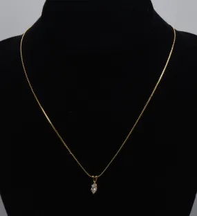 Cubic Zirconia Pendant on Chain Necklace - 18"