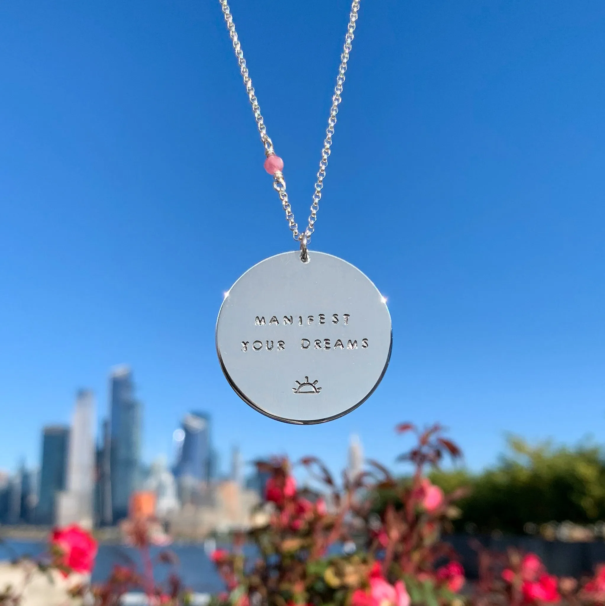 Custom Mantra Coin Necklace | Sterling