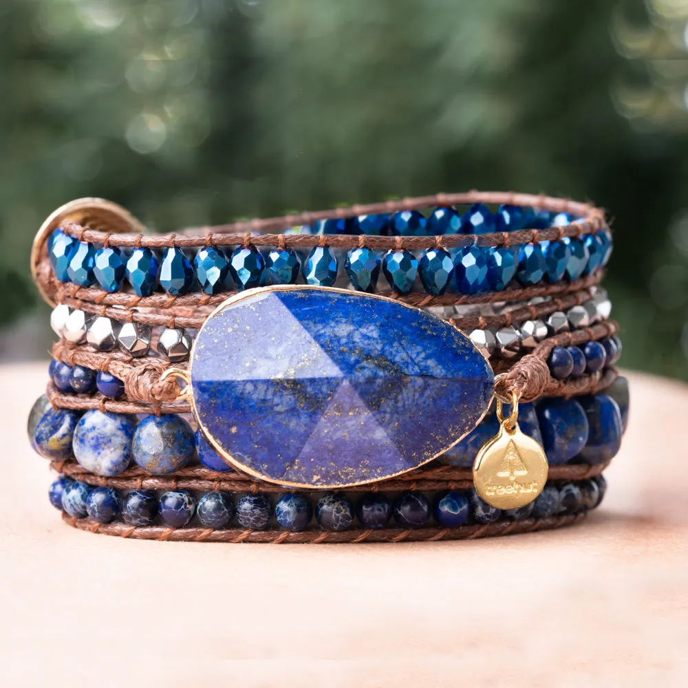 Deep Blue Wrap Bracelet