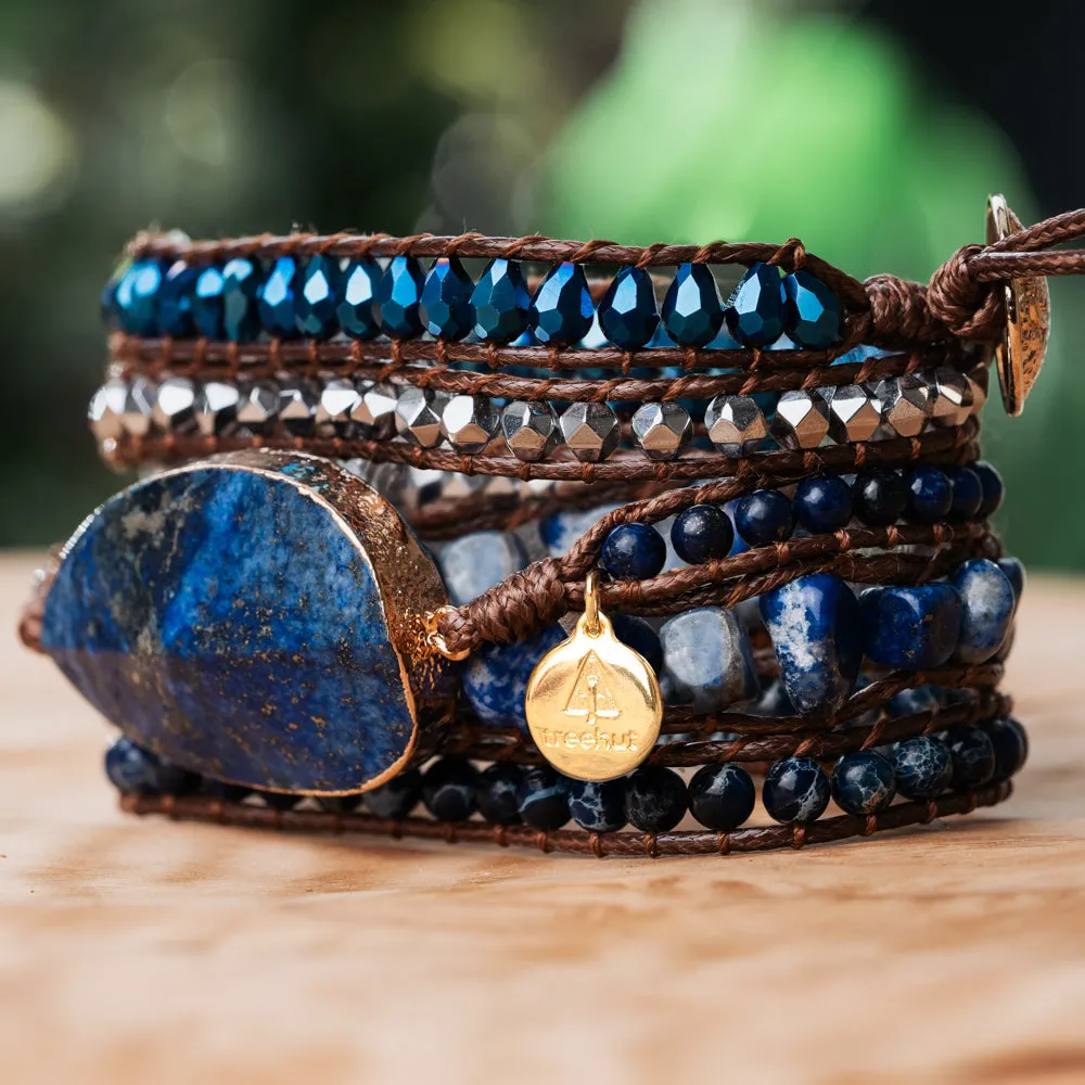 Deep Blue Wrap Bracelet