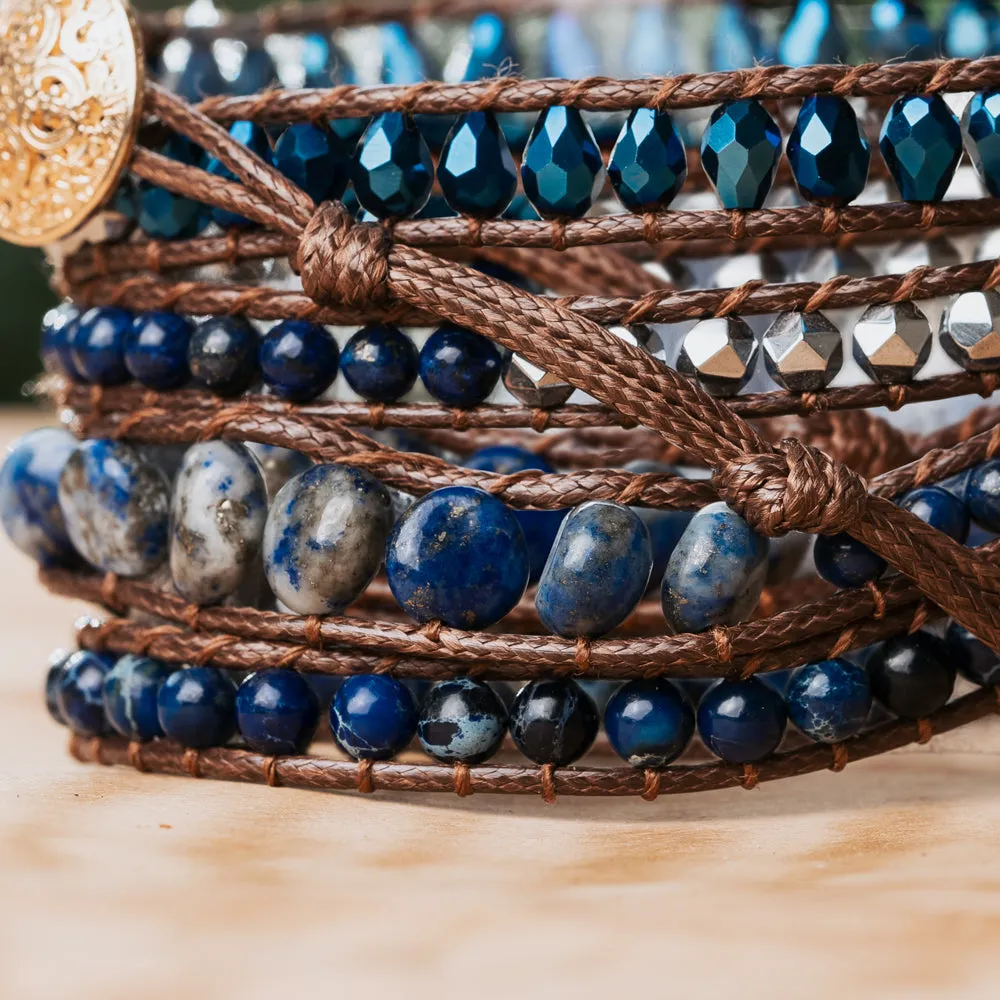 Deep Blue Wrap Bracelet