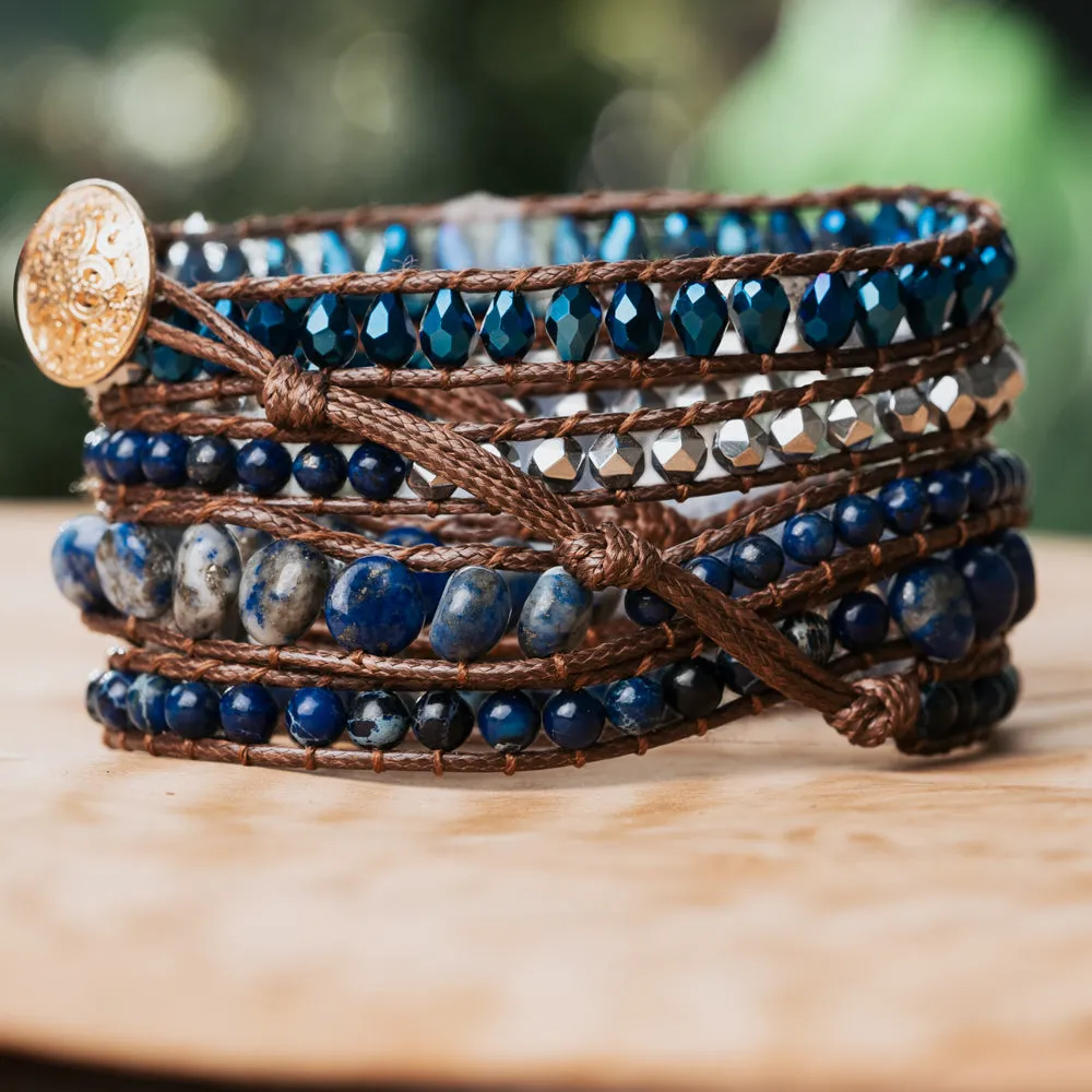 Deep Blue Wrap Bracelet