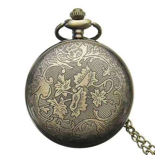 DEFFRUN Retro Steampunk Style Roman Numerals Pocket Watch