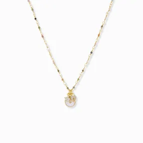 delicate chain necklace with triple charm detail