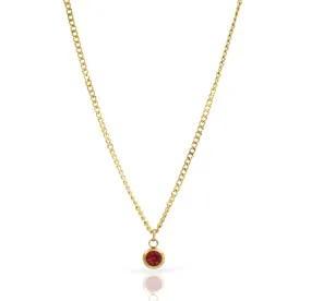 DELILAH RUBY BIRTHSTONE PENDANT NECKLACE - JULY