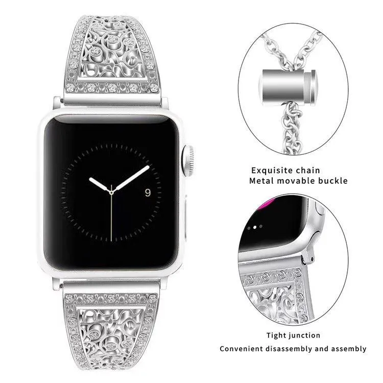 Diamond Bangle Chain Bracelet For Apple Watch Multiple Colors Available