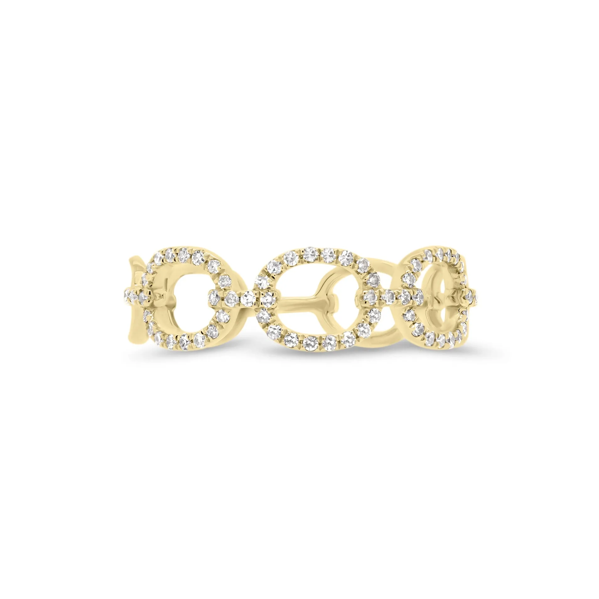 Diamond Open Chain Link Stackable Ring