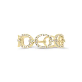 Diamond Open Chain Link Stackable Ring