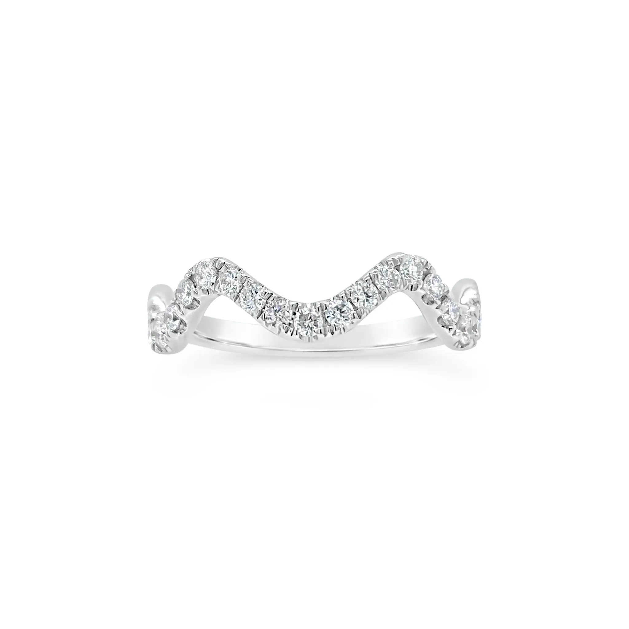 Diamond Stackable Wavy Ring