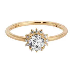 Diamond Sunflower Ring (ready to ship option)*