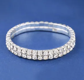 Double Layer Rhinestone Stretchy Bracelet