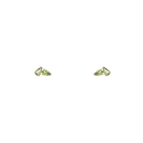 Double Pear Peridot Stud Earrings