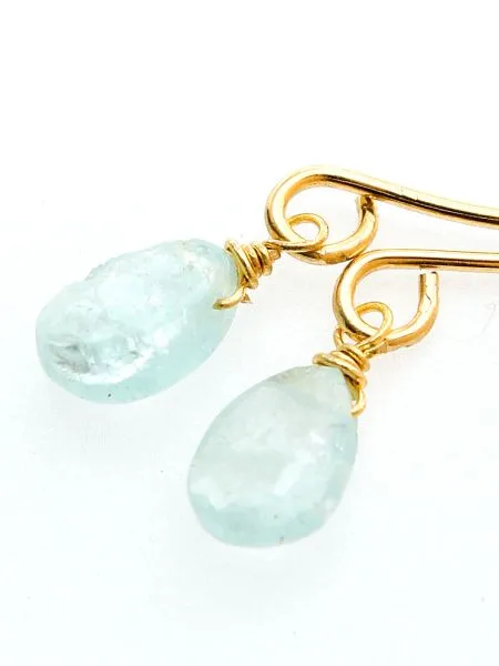 Drop Cut Gem Stone Hoop Earrings