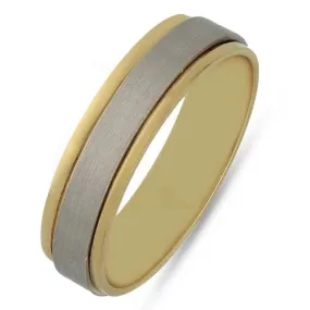 Dual Tone Gold Wedding Band Ring 18KT - FKJRN18K3809