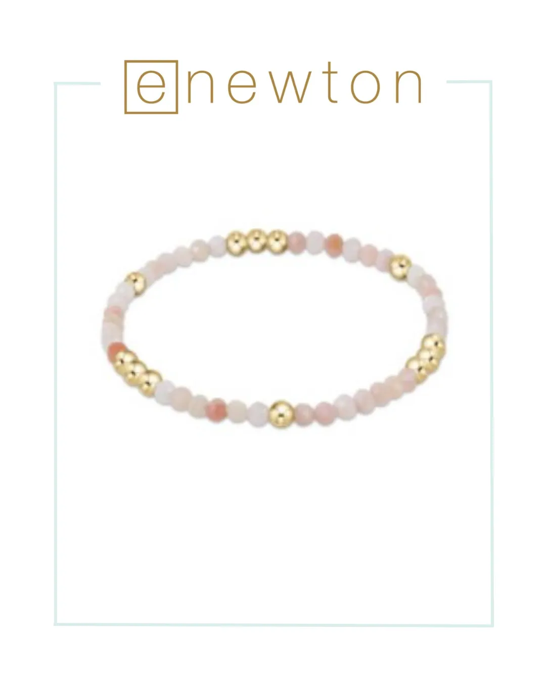 E Newton Worthy Pattern 3mm Bead Bracelet - Pink Opal