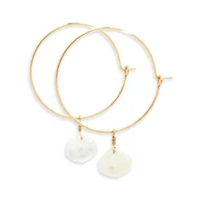 Earrings - One Last Kiss Moonstone 14K Gold Fill Hoops by Foamy Wader