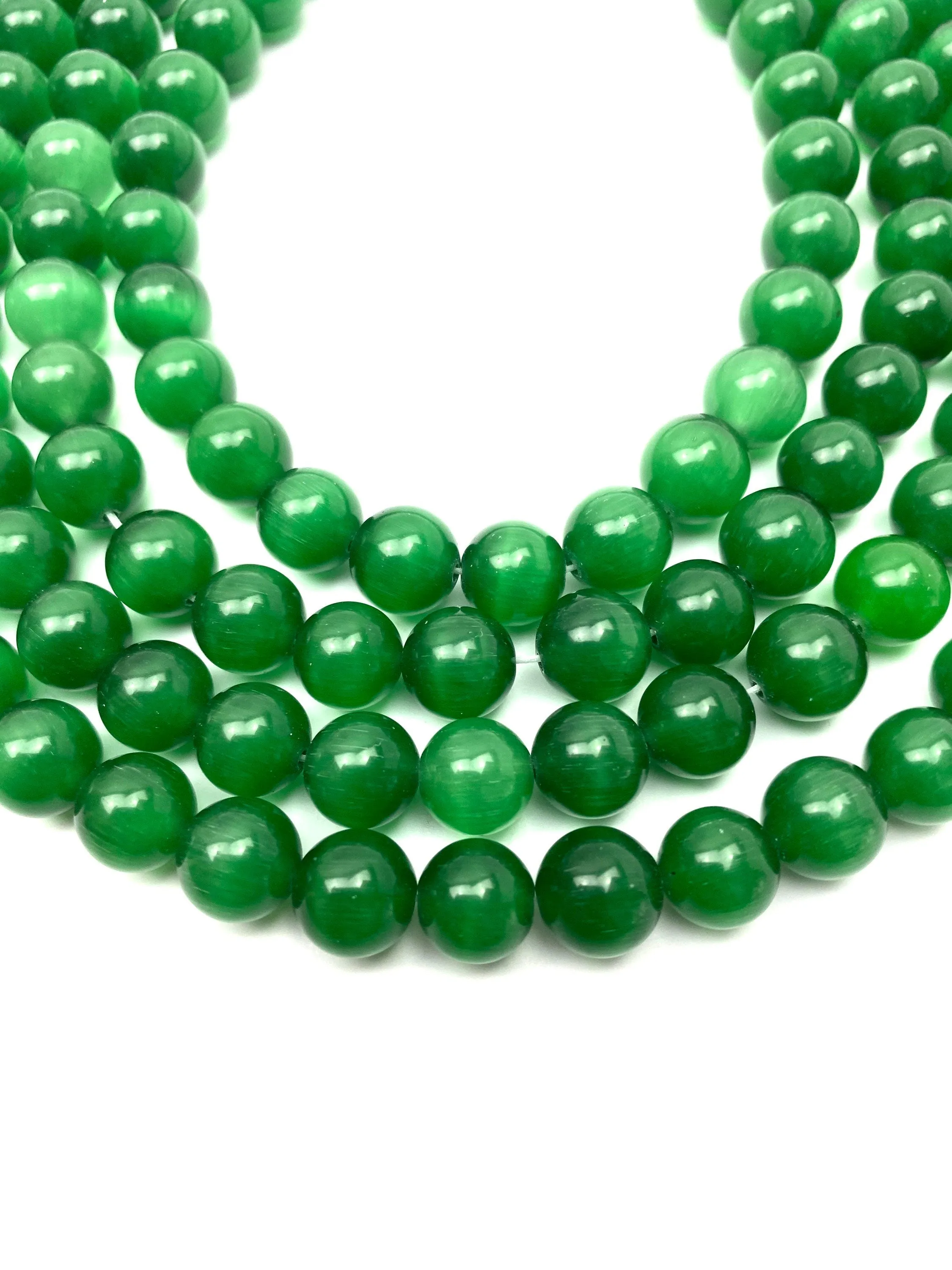 Emerald color changing jade bead strand, SKU# C16