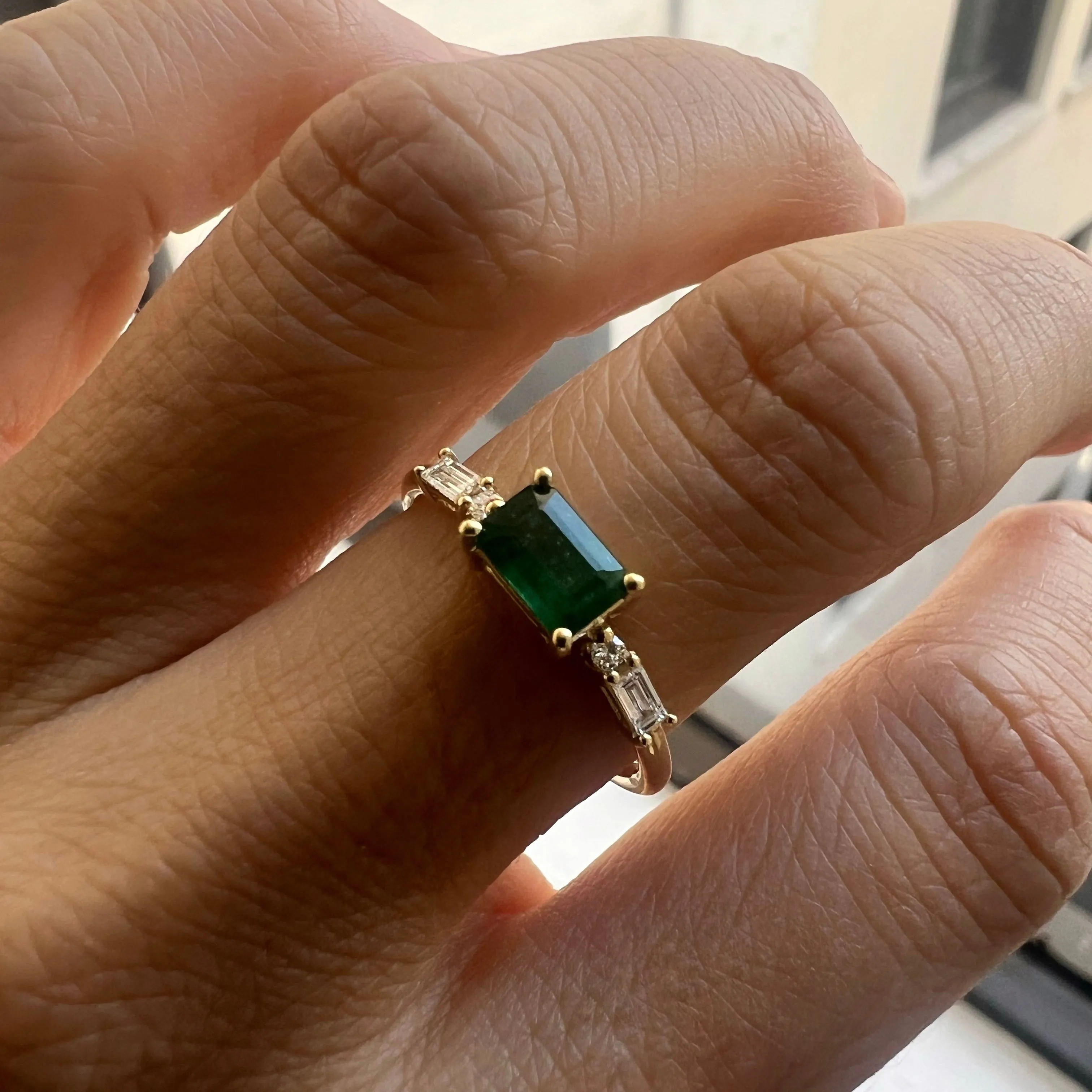 Emerald Cut Emerald Etude Ring (ready to ship option)*