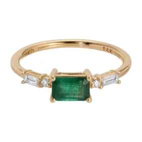 Emerald Cut Emerald Etude Ring (ready to ship option)*