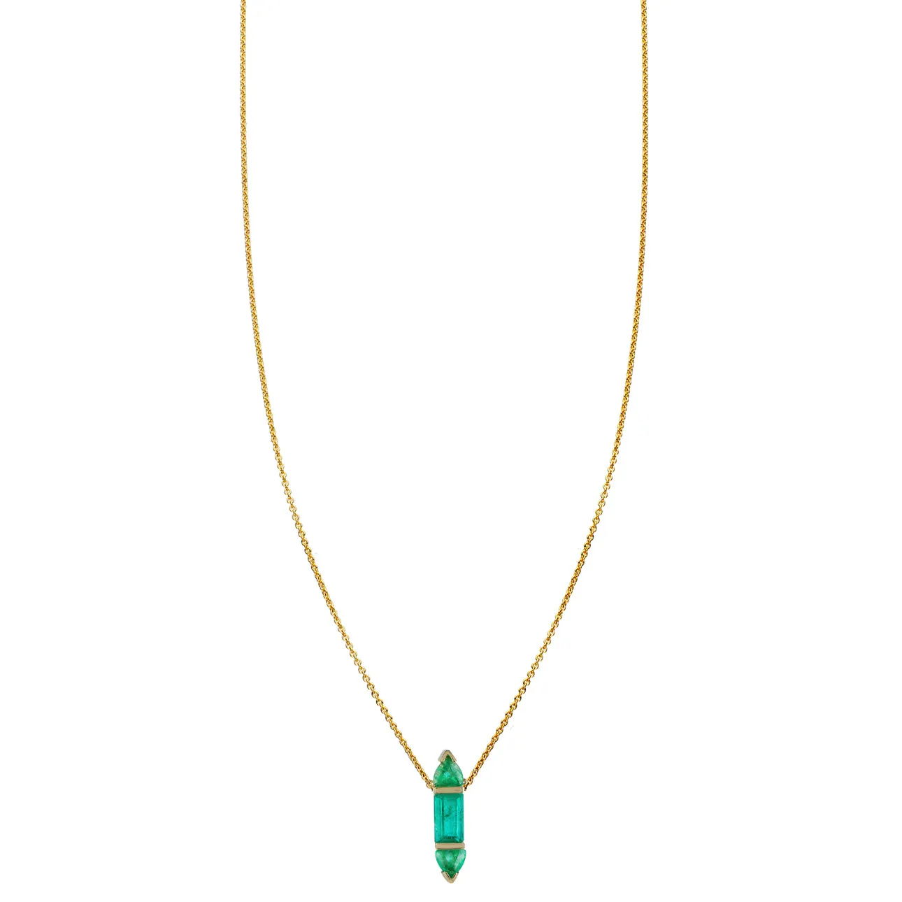 Emerald Window Charm Necklace