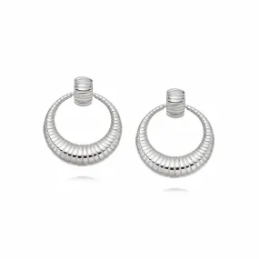 Estée Lalonde Venus Front Facing Hoop Earrings Sterling Silver