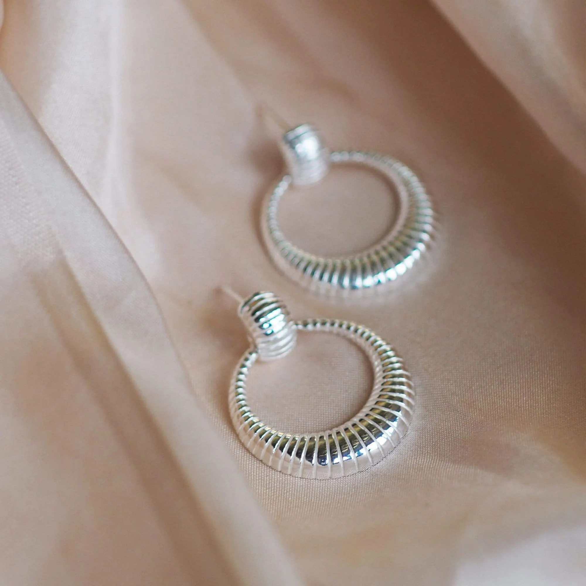 Estée Lalonde Venus Front Facing Hoop Earrings Sterling Silver