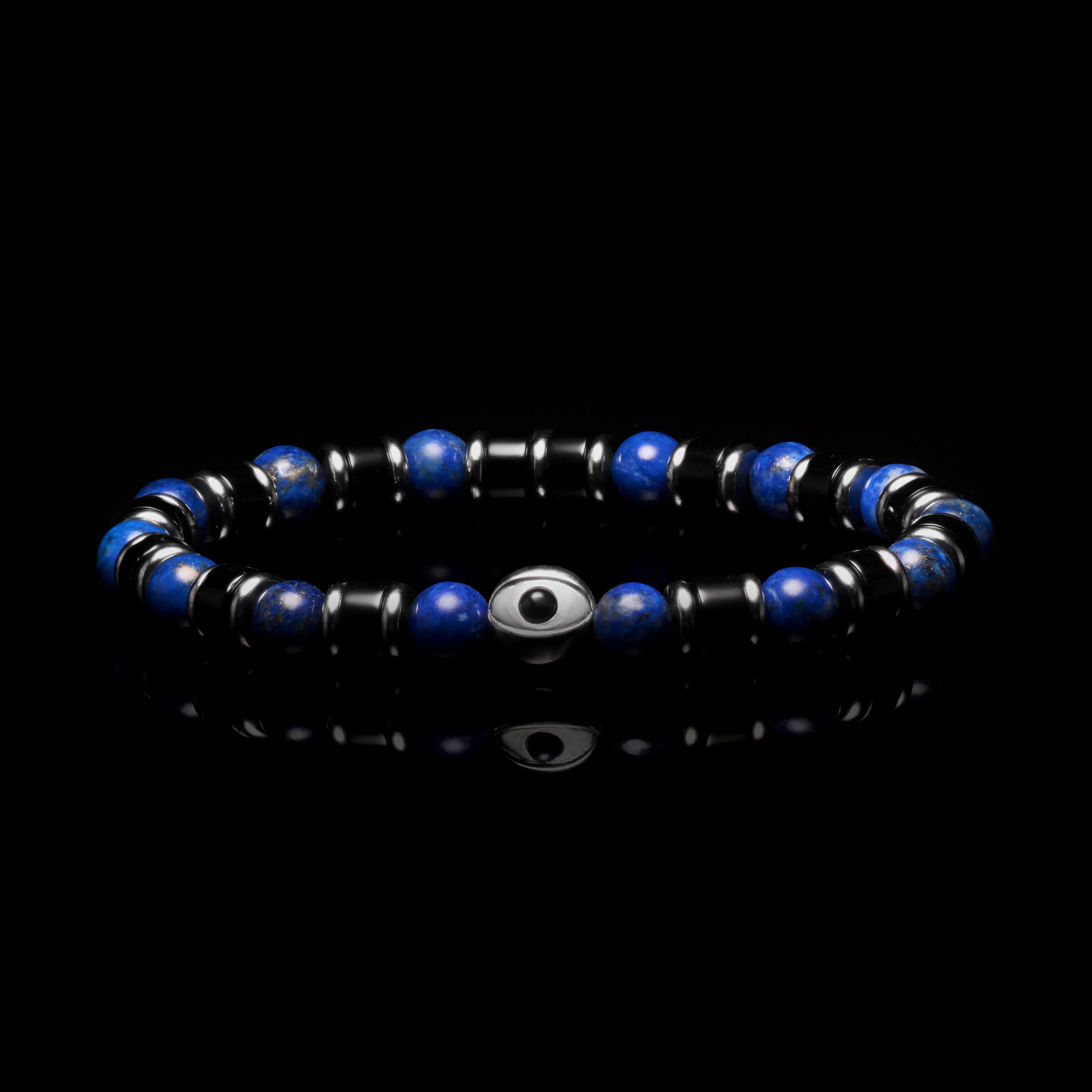 Evil Eye Lapis Lazuli Beaded Bracelet