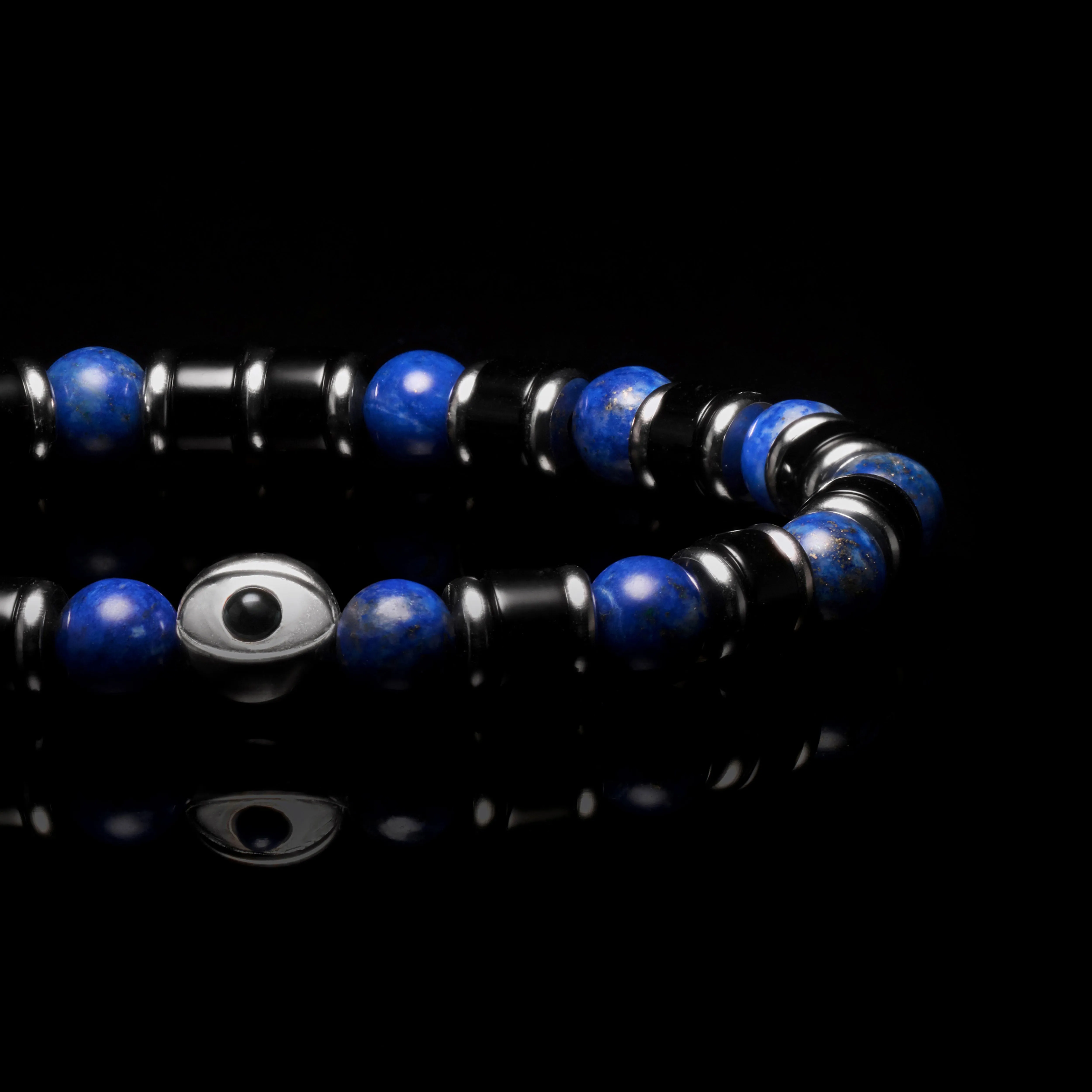 Evil Eye Lapis Lazuli Beaded Bracelet