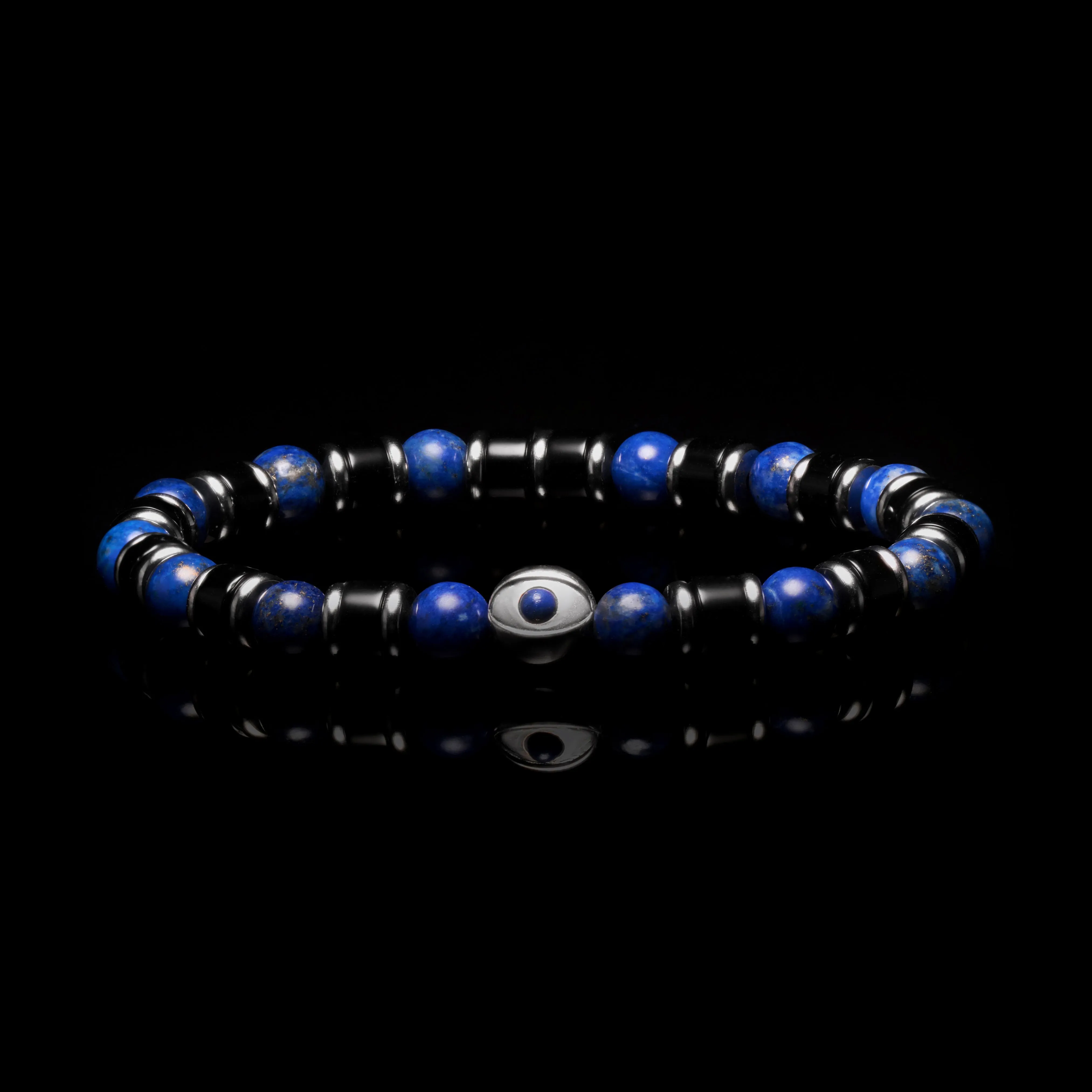 Evil Eye Lapis Lazuli Beaded Bracelet