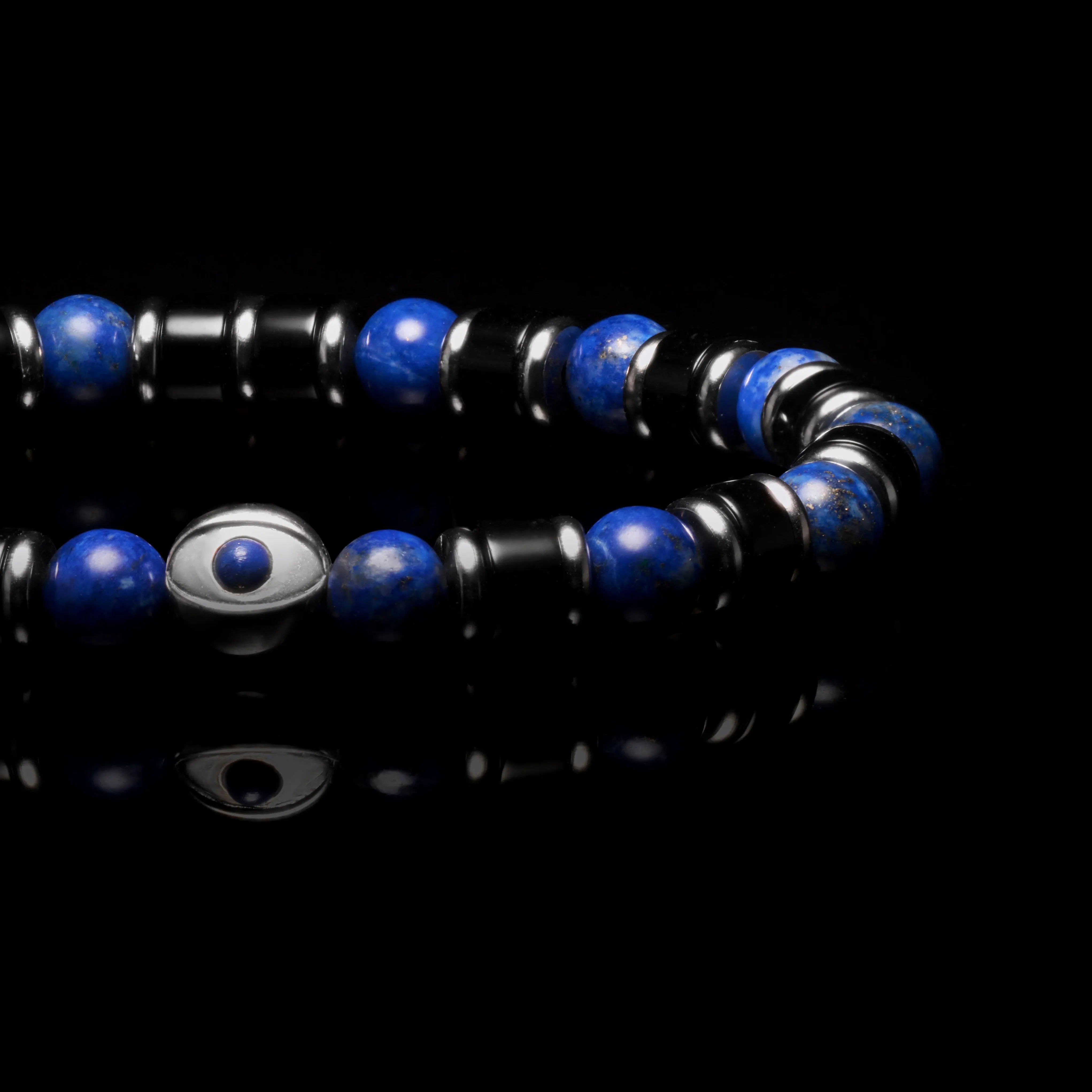 Evil Eye Lapis Lazuli Beaded Bracelet