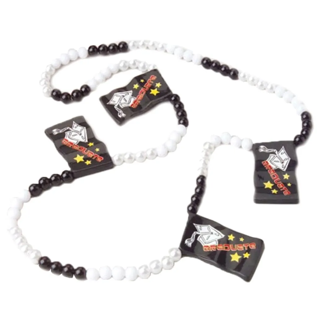 Flag Graduation Theme Large Beaded Necklace