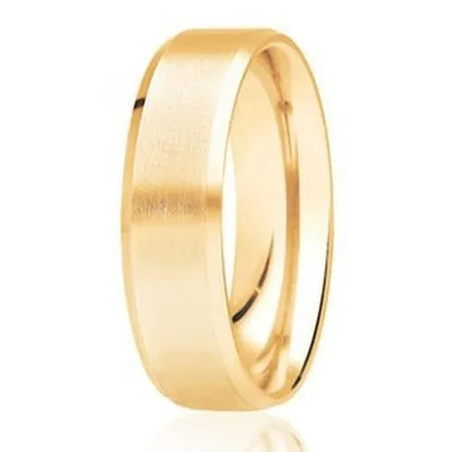 Flat Court Wedding Band Brushed Centre