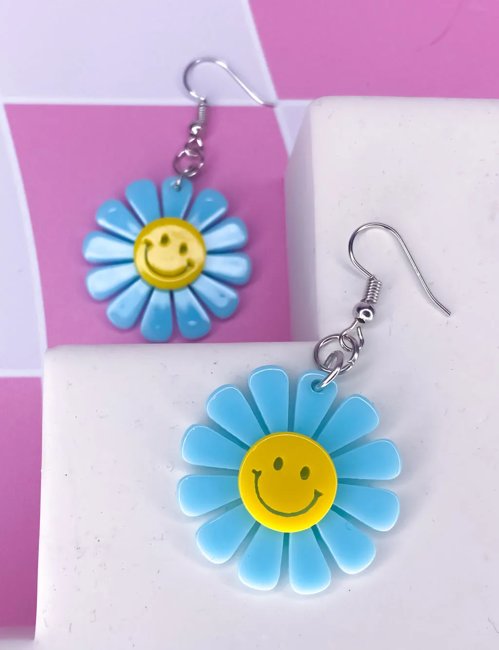 FLOWER POWER EARRINGS - BLUE