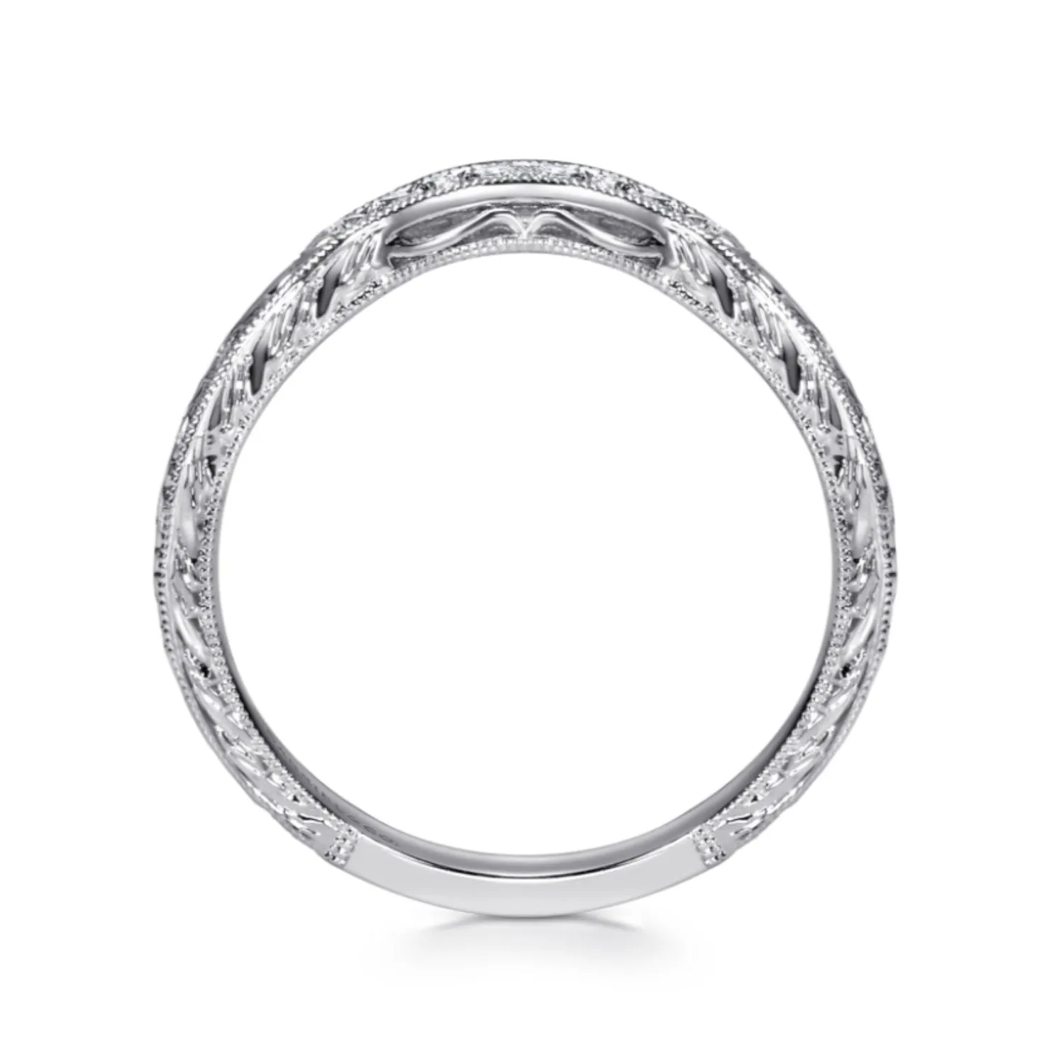 Gabriel & Co. "Girasol" Curved Diamond Wedding Band