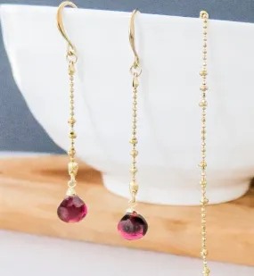 Gemstone and Chain Earring