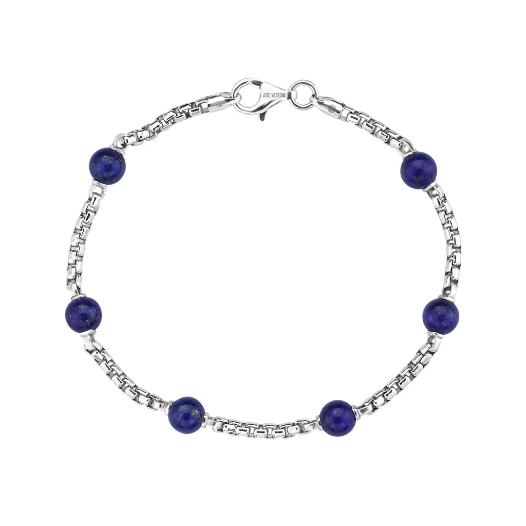 Gemstone Box Chain Bracelet