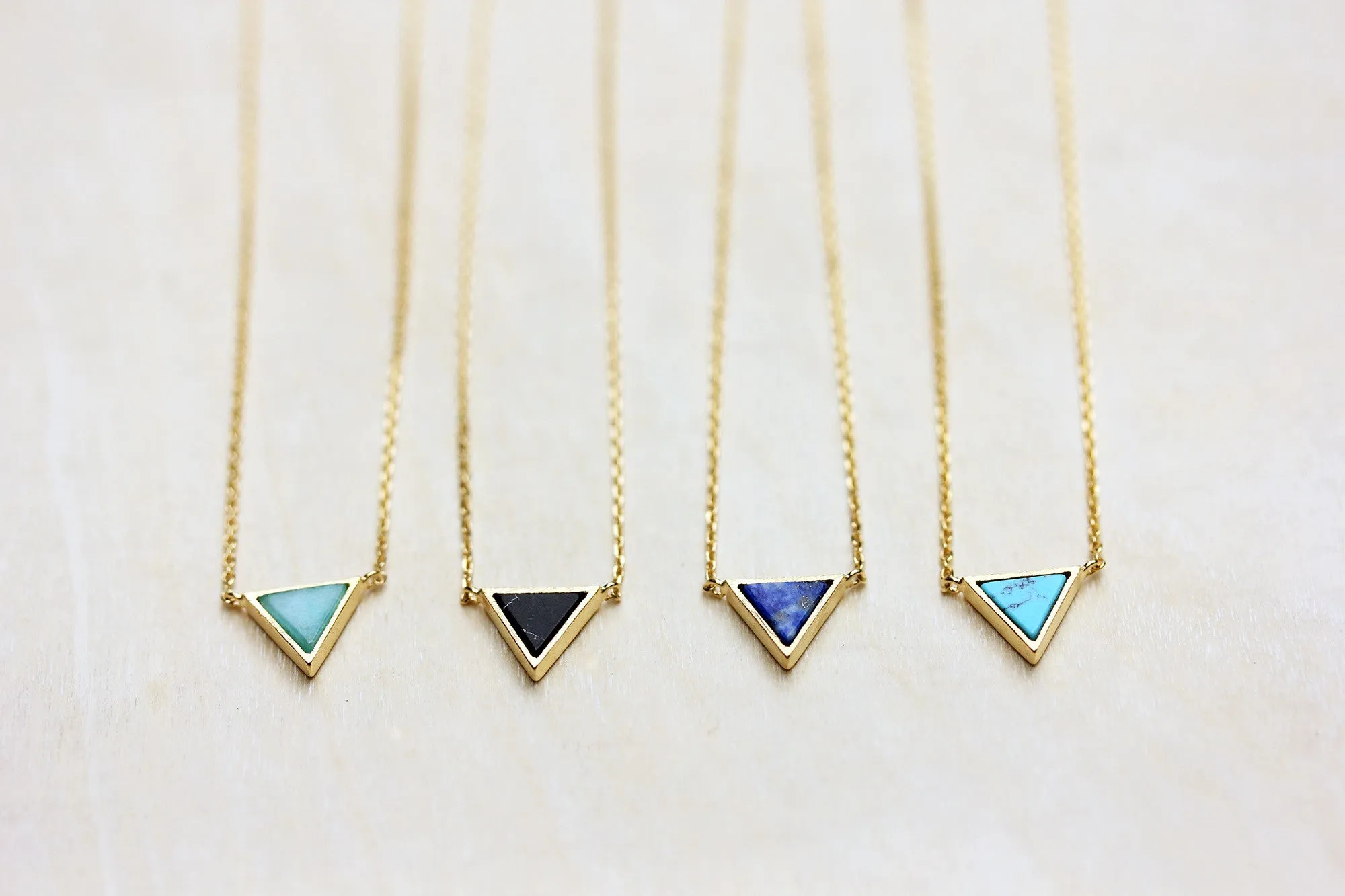 Gemstone Triangle Necklace