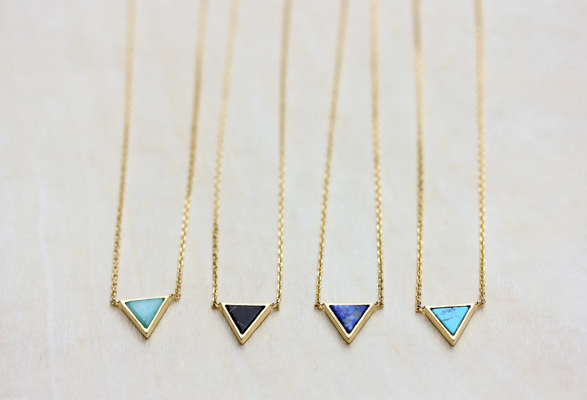 Gemstone Triangle Necklace