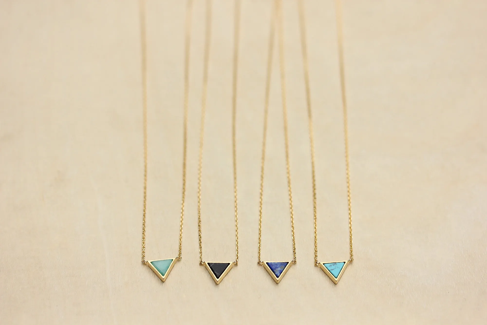 Gemstone Triangle Necklace